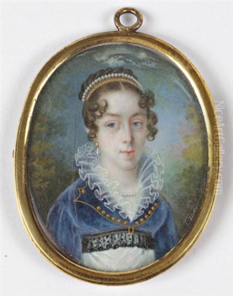 Portrait Presume De Marie Amelie De Bourbon, Duchesse D'orleans, Future Reine Des Francais Oil Painting by Pierre Charles Cior