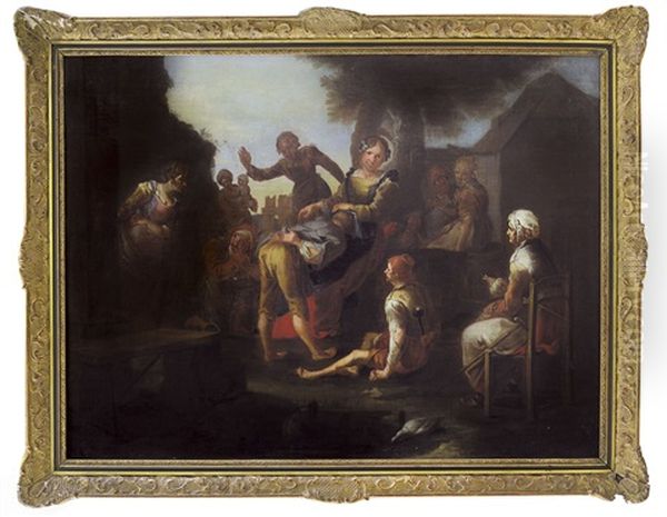 Il Gioco Dello Schiaffo Oil Painting by Giacomo Francesco Cipper