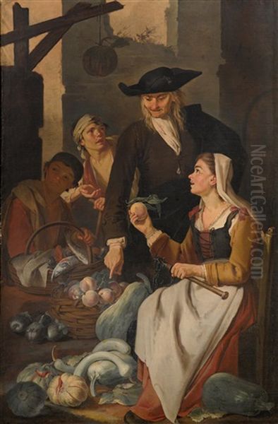 The Fruit Seller Oil Painting by Giacomo Francesco Cipper