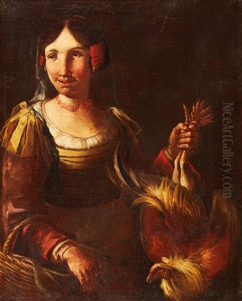 The Poultry-seller Oil Painting by Giacomo Francesco Cipper