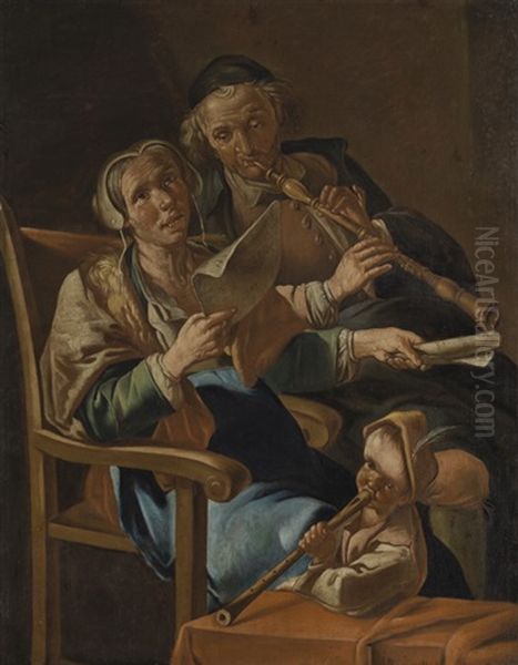 Hauskonzert Oil Painting by Giacomo Francesco Cipper