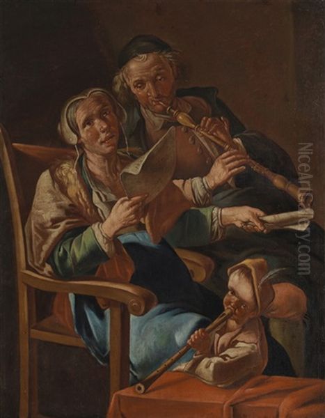 Hauskonzert Oil Painting by Giacomo Francesco Cipper