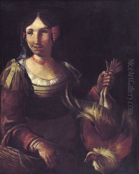 Venditrice Di Polli Oil Painting by Giacomo Francesco Cipper