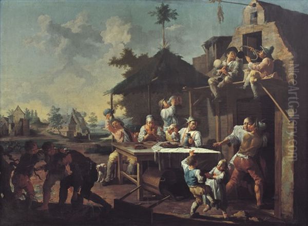 Scena Di Festa Di Contadini Oil Painting by Giacomo Francesco Cipper