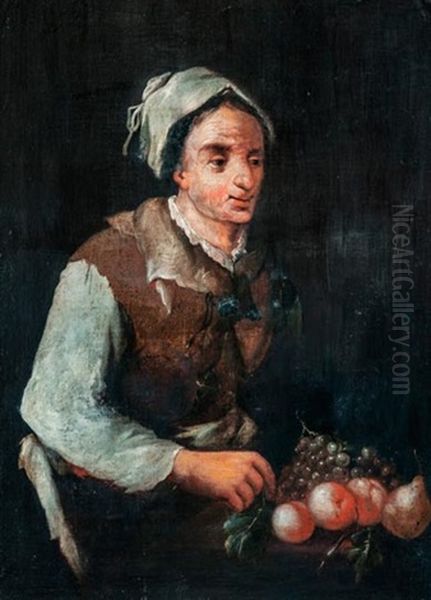 No Gyumolcskosarral Oil Painting by Giacomo Francesco Cipper