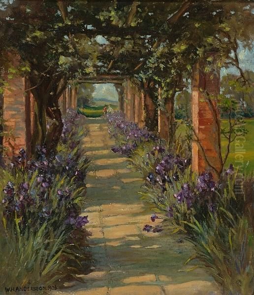 The Iris Pergola Oil Painting by William Anderson