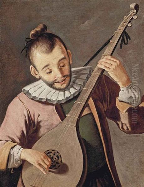 The Chinese Lute Player Oil Painting by Giacomo Francesco Cipper