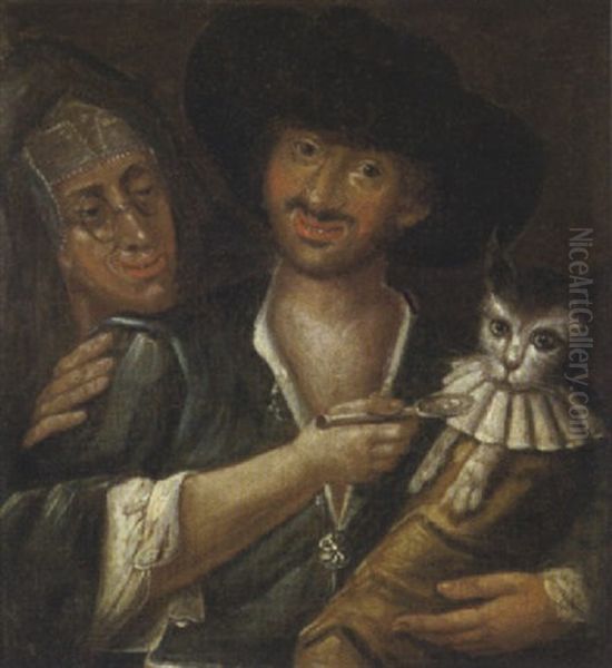 Farmaco Per Il Gatto Malato Oil Painting by Giacomo Francesco Cipper