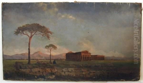 Sheppard With Sheep, Colosseum In Background Oil Painting by William Livingstone Anderson