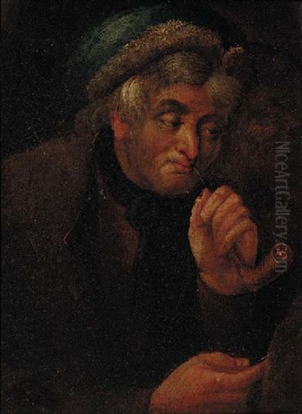 A Peasant Smoking A Pipe Oil Painting by Giacomo Francesco Cipper