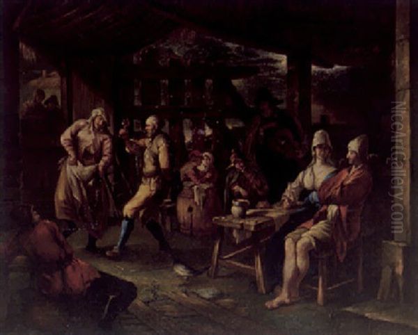 Bauerliches Fest In Einer Scheune by Giacomo Francesco Cipper