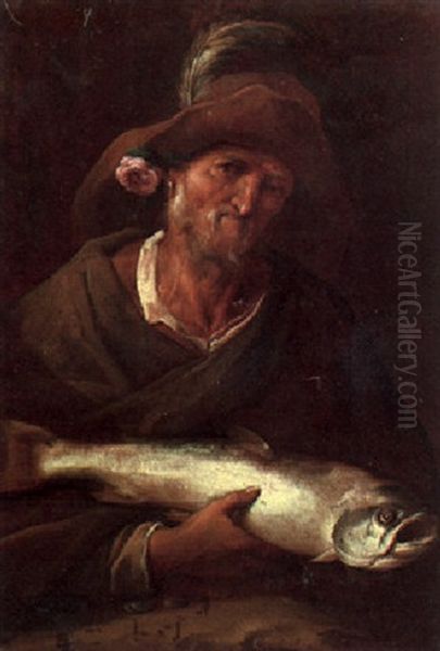 The Fish Vendor Oil Painting by Giacomo Francesco Cipper