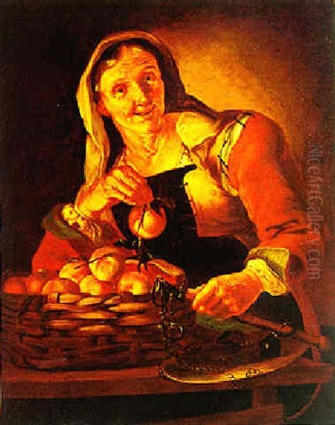 Die Obstverkauferin Oil Painting by Giacomo Francesco Cipper