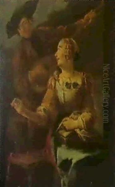 La Serenade & La Collation Oil Painting by Giacomo Francesco Cipper