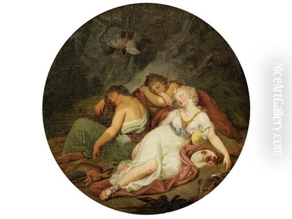 Diana And Her Companions At Rest Oil Painting by Giovanni Battista Cipriani