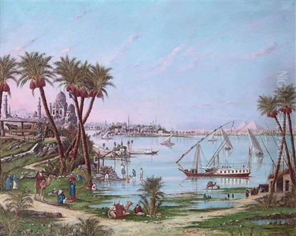 Nile River Oil Painting by David Ciraciyan