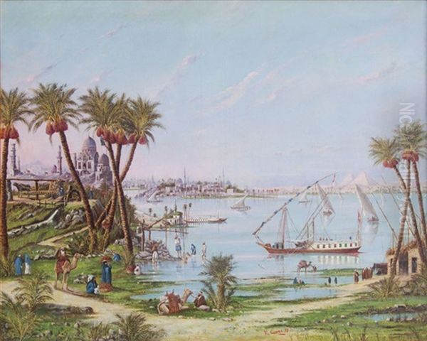 Nile Coast Oil Painting by David Ciraciyan