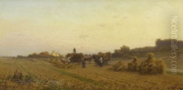 Heuernte Oil Painting by Nikolaij Grigor'Evic Cirigoti