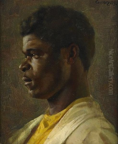 Portratt Av Afrikansk Man Oil Painting by Johann Vincenz Cissarz