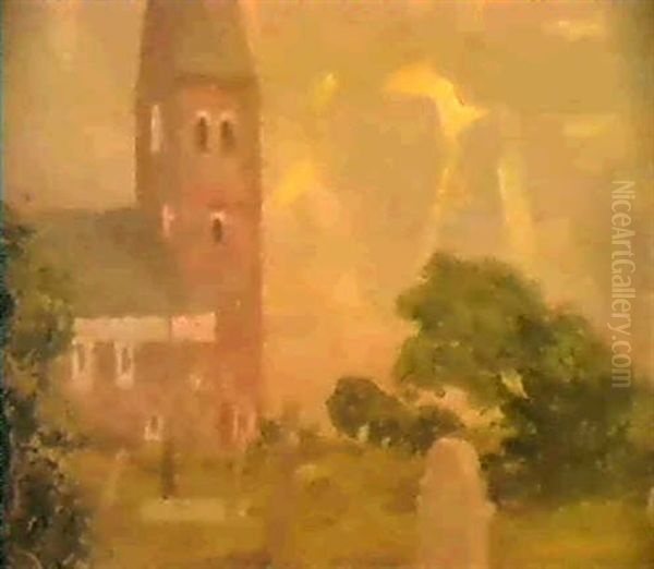 Kirche In Keiturm/sylt Oil Painting by Johann Vincenz Cissarz