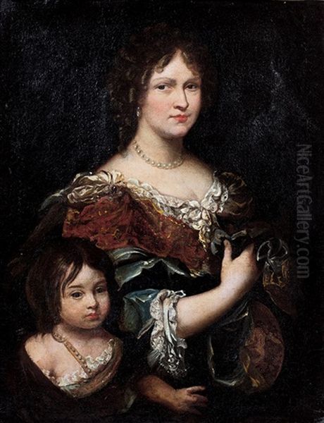 Portrait D'une Femme De Qualite Et Son Enfant Oil Painting by Pier Francesco Cittadini