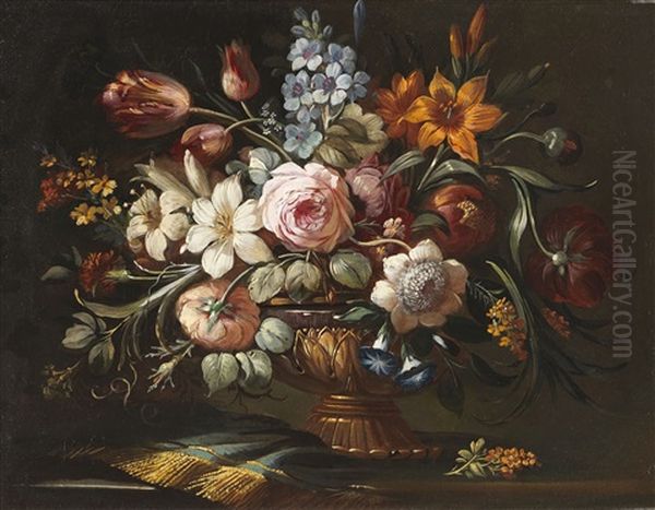 Blumenstillleben In Prunkvase Oil Painting by Pier Francesco Cittadini