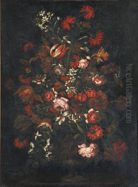 Bouquet De Fleurs Sur Un Entablement Oil Painting by Pier Francesco Cittadini