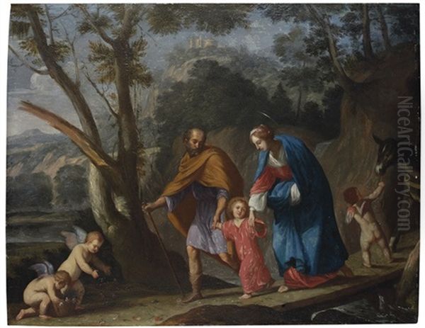 The Return Of The Holy Family From Egypt Oil Painting by Pier Francesco Cittadini