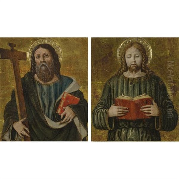 Saint Andrew (+ Saint James The Less; Pair) Oil Painting by Vincenzo Civerchio