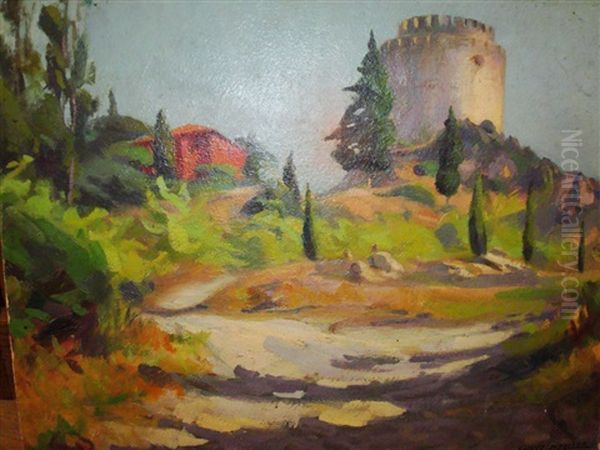 La Maison Rouge Oil Painting by Hayri Cizel