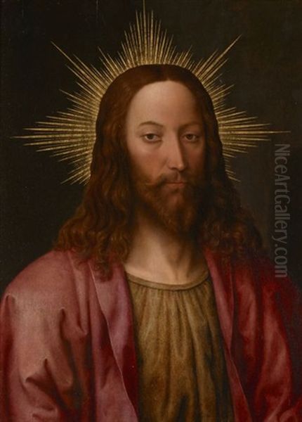 Le Christ Et La Vierge (pair) Oil Painting by Pieter Claeissins the Younger