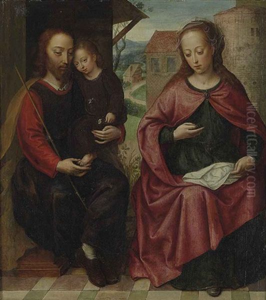 The Holy Family Oil Painting by Pieter Claeissins the Younger