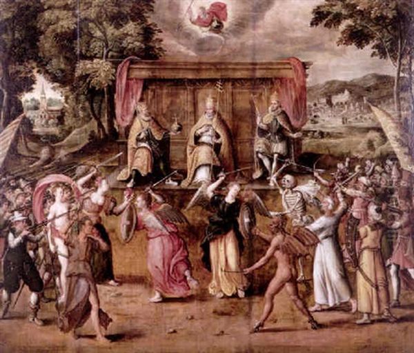 An Allegory Of The Wars Of Religion Oil Painting by Pieter Claeissins the Younger