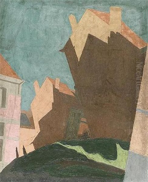 Coin De Rue Cubiste Oil Painting by Albert Claes-Thobois