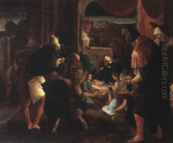 The Adoration Of The Shepherds Oil Painting by Aert (Aertgen) Claesz