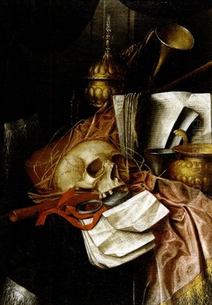 Vanitas Still Life Oil Painting by Jacques Grief De Claeuw