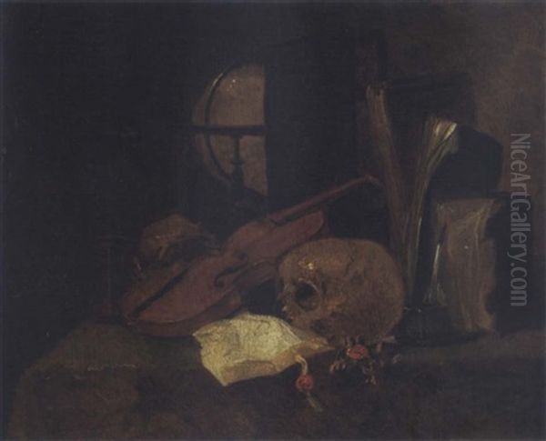 Vanitas Still Life Oil Painting by Jacques Grief De Claeuw