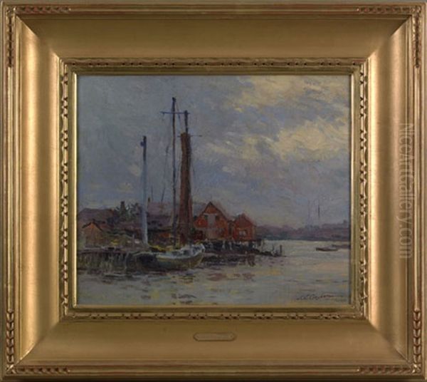 Twilight, Gloucester Harbor Oil Painting by Joseph Conover Claghorn