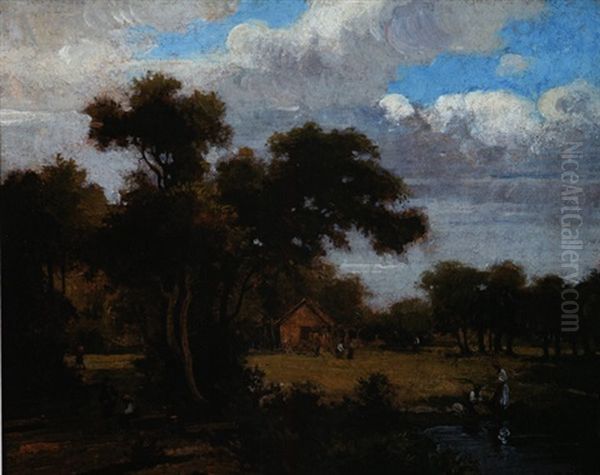 Life On The Farm: St. Tammany Parish Oil Painting by Richard Clague