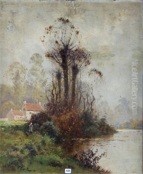 Paysage A L'etang Oil Painting by Charles H. Clair