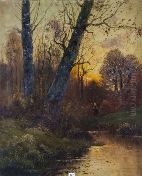 Paysage De Clairiere Oil Painting by Charles H. Clair