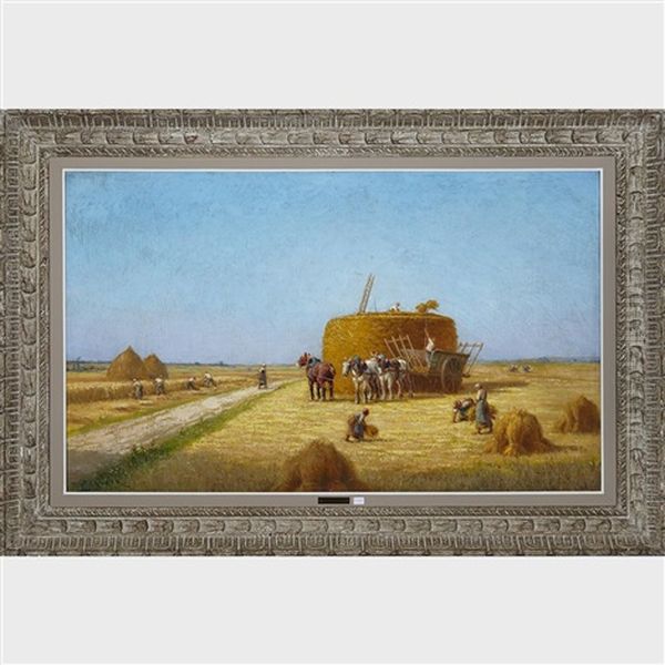 Harvest Time Oil Painting by Charles H. Clair