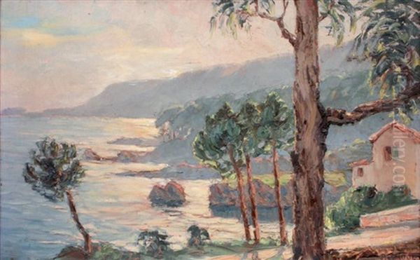 Scene De Fenaison Oil Painting by Charles H. Clair