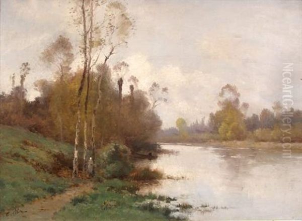 Paysage A L'etang Oil Painting by Charles H. Clair