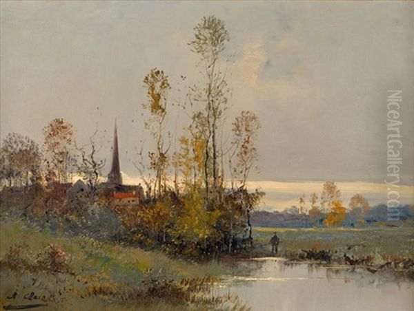 Le Clocher Du Village Oil Painting by Charles H. Clair