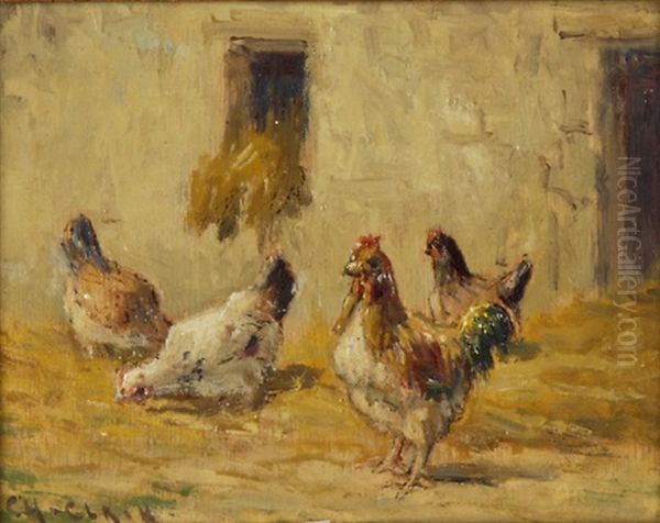 Huhner Oil Painting by Charles H. Clair