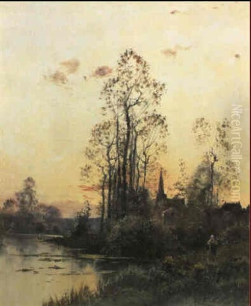 Abendstimmung Oil Painting by Charles H. Clair