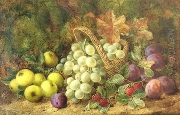 Still Life With Grapes In A Basket by George Claire