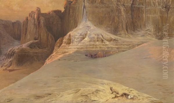 Mountains At Thebes, West Bank Of The Nile Oil Painting by Georges Jules Victor Clairin