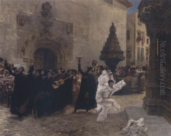 Sortie De Fete En Andalousie Oil Painting by Georges Jules Victor Clairin